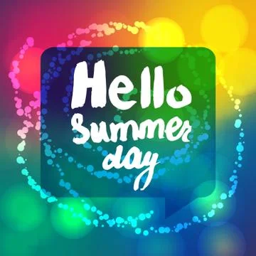 Hello Summer Lettering Stock Illustration
