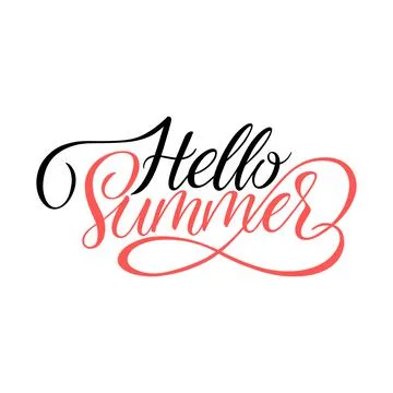 Hello summer lettering Stock-Illustration