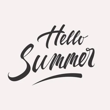 Hello Summer Lettering vector card Stock Illustration
