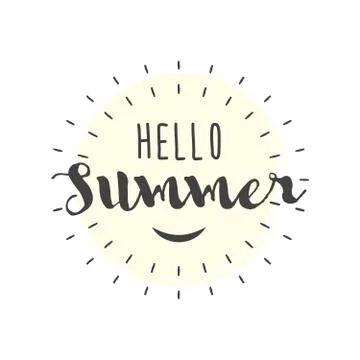 Hello Summer letters with smile vector illustration 库存插图