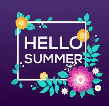 Hello summer - modern vector colorful illustration Stock Illustration