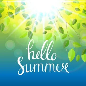Hello Summer Natural Background Vector Illustration Stock Illustration