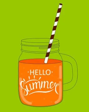 Hello Summer Natural Background Vector Illustration Stock Illustration