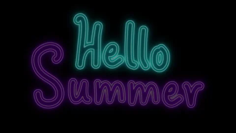 Hello Summer Neon Isolated 스톡 동영상 261972698