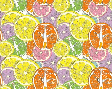 Hello Summer orange lemon Stock Illustration