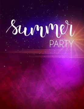 Hello summer party poster empty template. Abstract design. Vector illustratio Stock Illustration