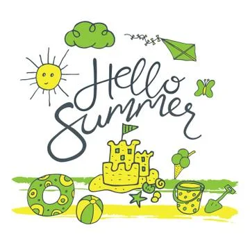 Hello Summer pattern Stock Illustration