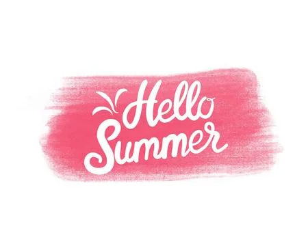 Hello Summer phrase on colored spot. Summer Time logo Templates. Isolated Typ Stock Illustration