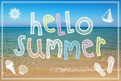 Hello Summer Poster. Stock Photos