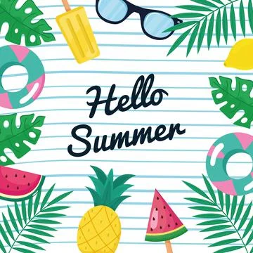 Hello summer quote Stock-Illustration