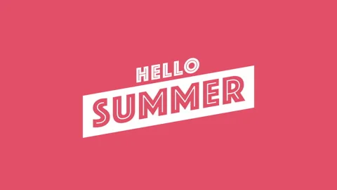 Hello Summer on red gradient texture 動画素材 199109660