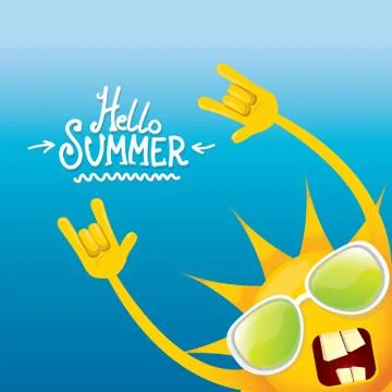 Hello summer rock n roll poster. summer party Stock Illustration