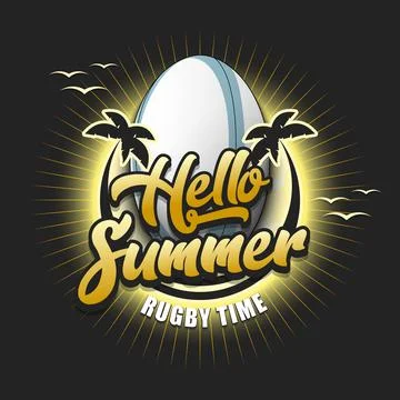 Hello summer. Rugby time 스톡 일러스트