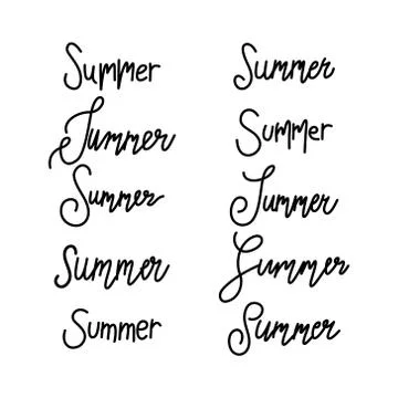 Hello Summer Script text Design Template Vector 스톡 일러스트