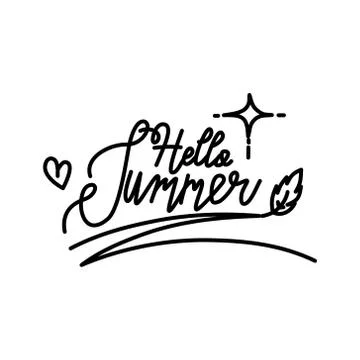 Hello Summer Script text Design Template Vector 스톡 일러스트
