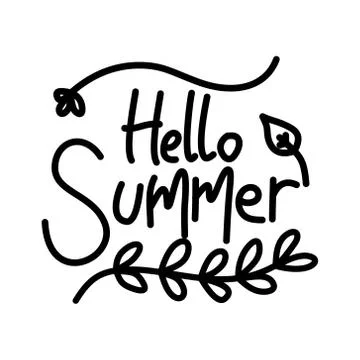 Hello Summer Script text Design Template Vector 스톡 일러스트