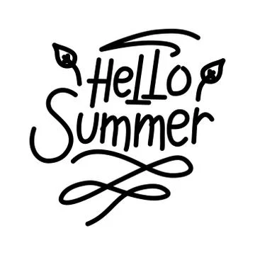 Hello Summer Script text Design Template Vector 스톡 일러스트