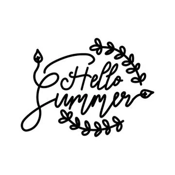 Hello Summer Script text Design Template Vector 스톡 일러스트