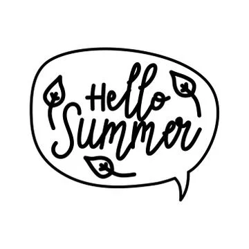 Hello Summer Script text Design Template Vector 스톡 일러스트
