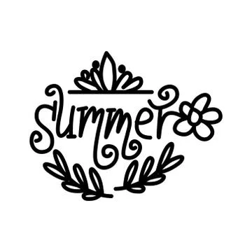Hello Summer Script text Design Template Vector イラスト素材