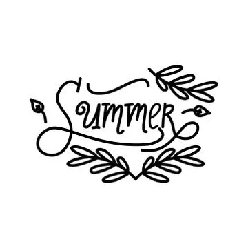 Hello Summer Script text Design Template Vector 스톡 일러스트