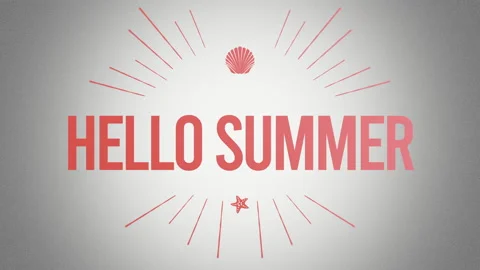 Hello Summer with sea shell, star and retro lines Stock Footage 165185016