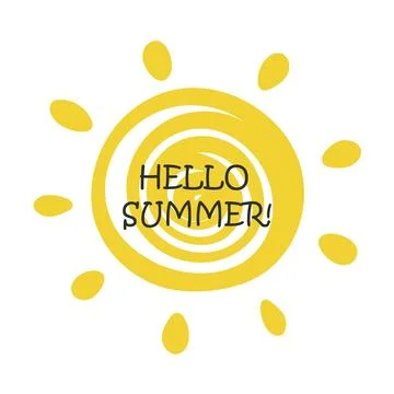 Hello summer simple poster vector graphic Stock Illustration