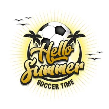 Hello summer. Soccer time イラスト素材