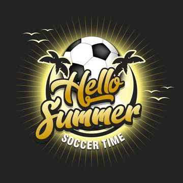 Hello summer. Soccer time 스톡 일러스트