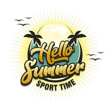 Hello summer. Sport time 스톡 일러스트