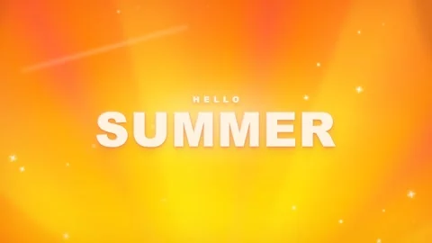 Hello Summer Text Animation with Warm Orange and Yellow Gradient Background Stock Footage 336617636