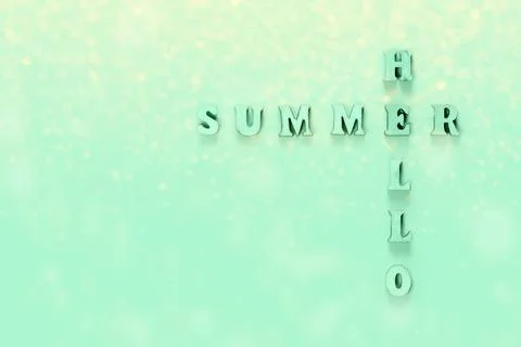 Hello Summer - text from letters on red background. Stock Photos