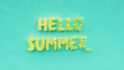 Hello Summer text, summertime holiday, relax, tourism and travel concept Stock Footage 168465491