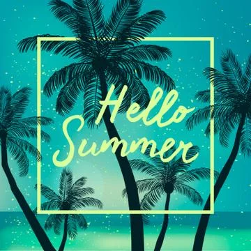 Hello Summer time  background Stock Illustration