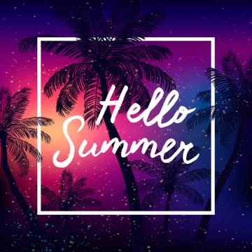 Hello Summer time  background Stock Illustration
