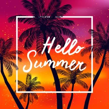 Hello Summer time  background Stock Illustration