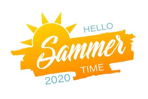 Hello summer time banner or poster. Summer event concept. Vector Stock Illustration