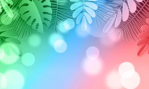 Hello summer typographic design with abstract forms of paper cutting Stock Illustration