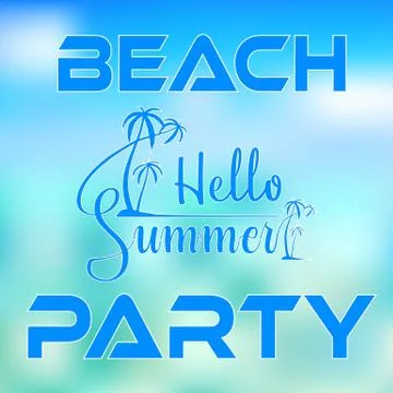 Hello Summer typography Stock Illustration