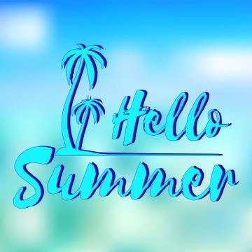 Hello Summer typography Stock Illustration