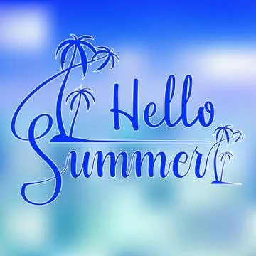 Hello Summer typography Stock Illustration
