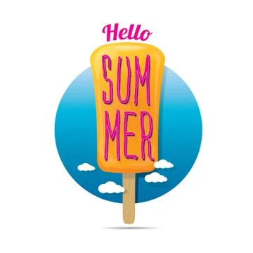 Hello summer vector creative concept icon Illustrazione stock