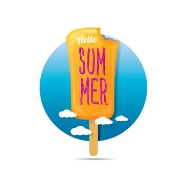 Hello summer vector creative concept icon Illustrazione stock