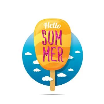 Hello summer vector creative concept icon Illustrazione stock