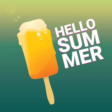 Hello summer vector creative concept background Illustrazione stock
