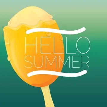 Hello summer vector creative concept background イラスト素材