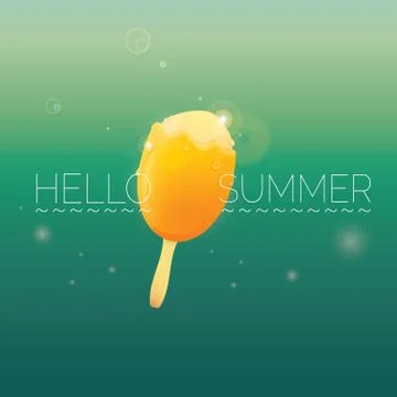 Hello summer vector creative concept background Illustrazione stock