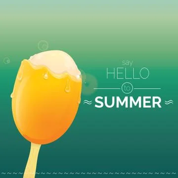 Hello summer vector creative concept background Illustrazione stock