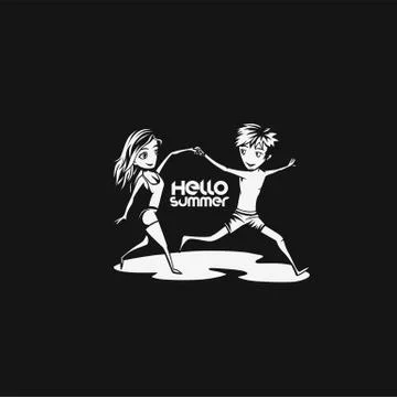 Hello summer vector illustration design. Stock Illustration