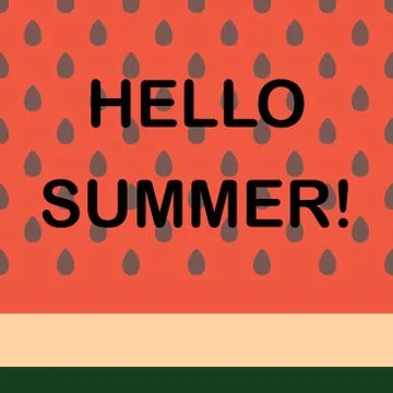 Hello summer vector illustration. Watermelon background. Stock Illustration